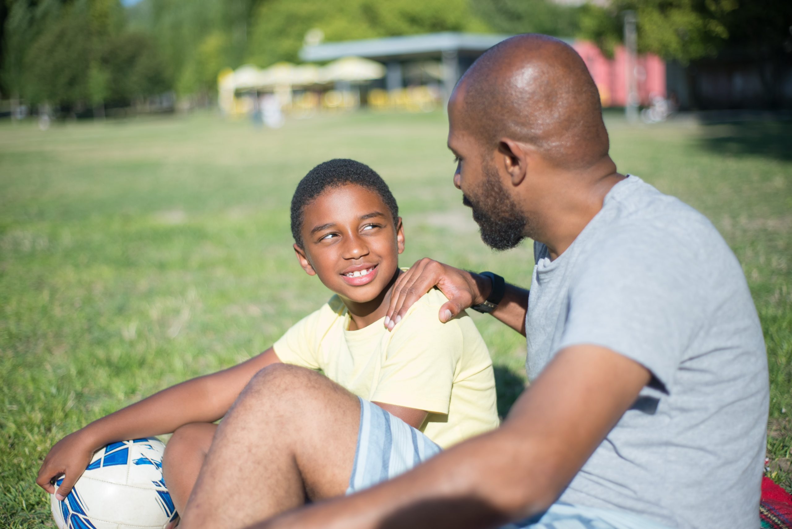 A father talking to his son